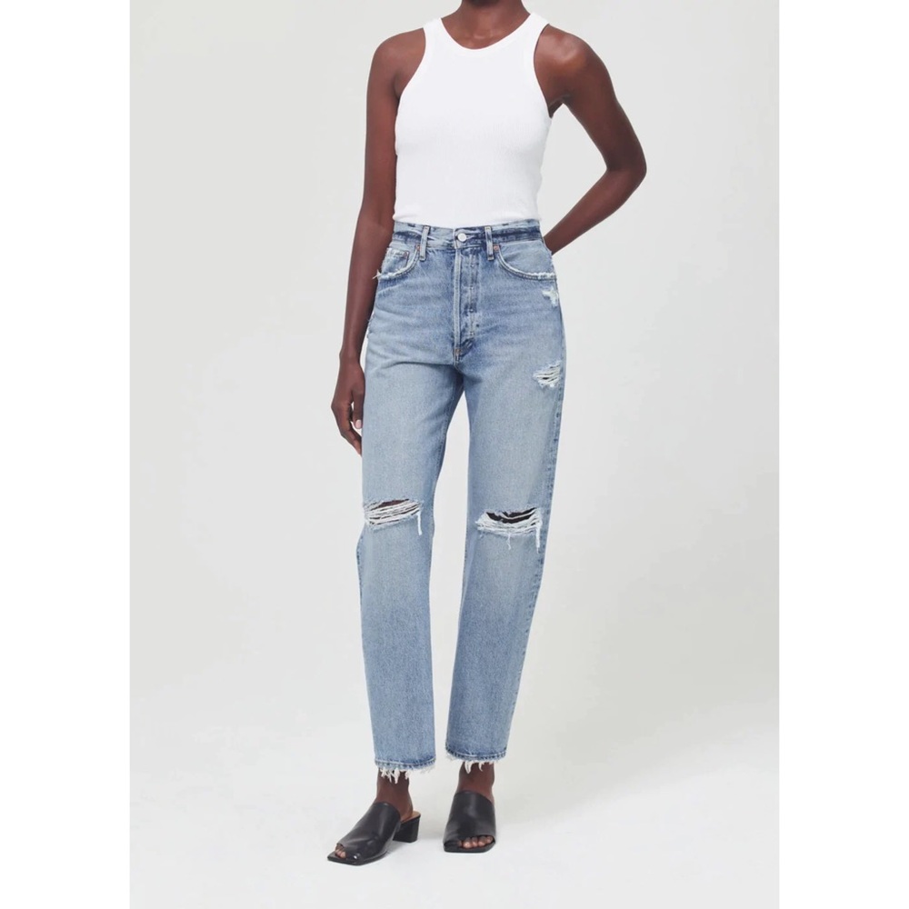 AGOLDE 90s Jean Mid Rise Loose Fit Distressed Straight Leg Size 30